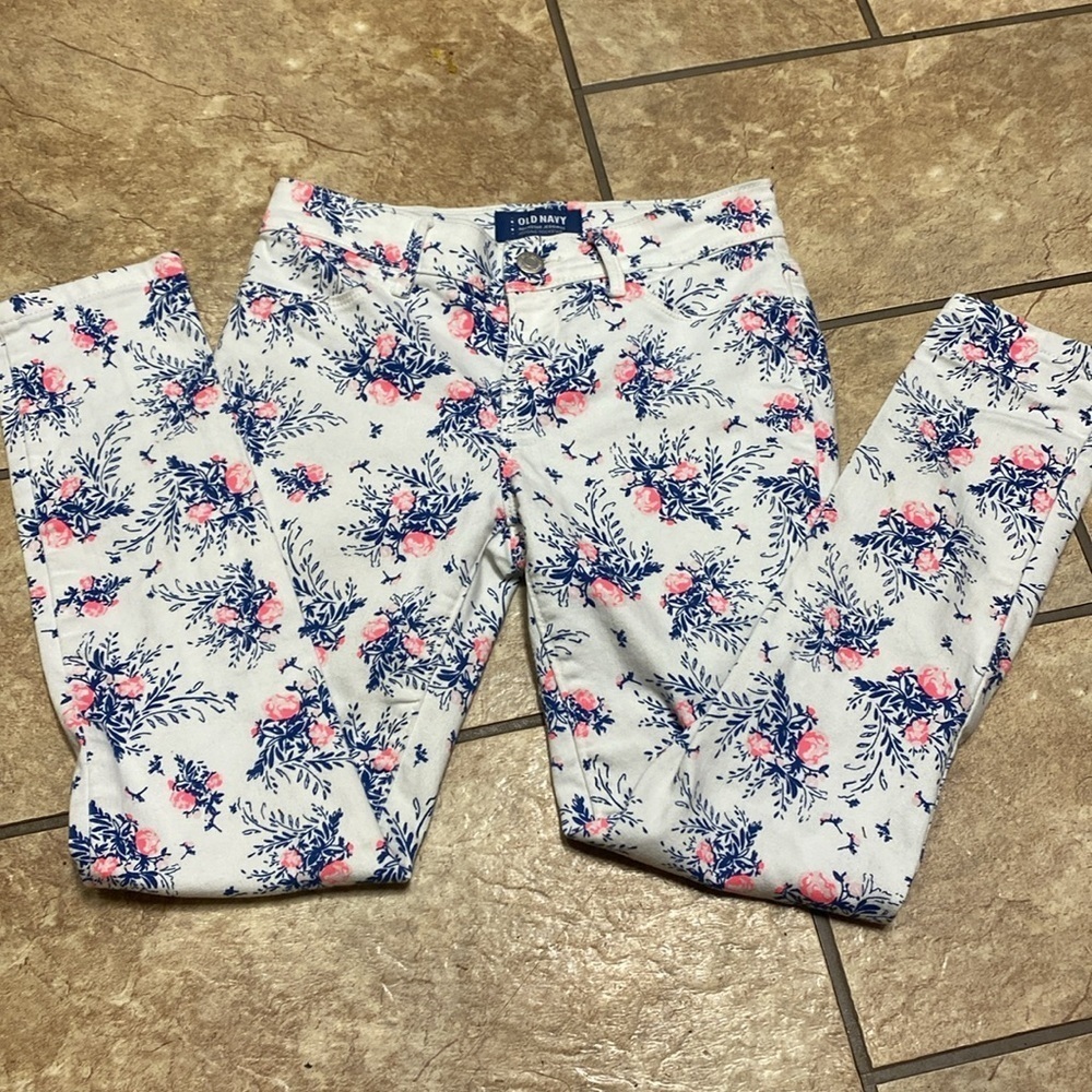 Girl’s Old Navy Rockstar size 10 Floral Jeggings School Casual Denim